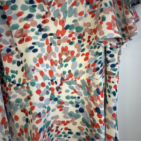 Maeve Colorful Cold Shoulder Dot Pattern Lightweight Flowy Dress Size Small - Picture 11 of 12